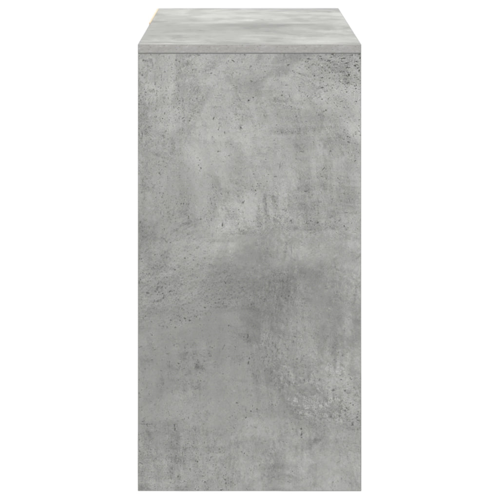 Scrivania Grigia Grigio Cemento Cemento Standard Stoccaggio