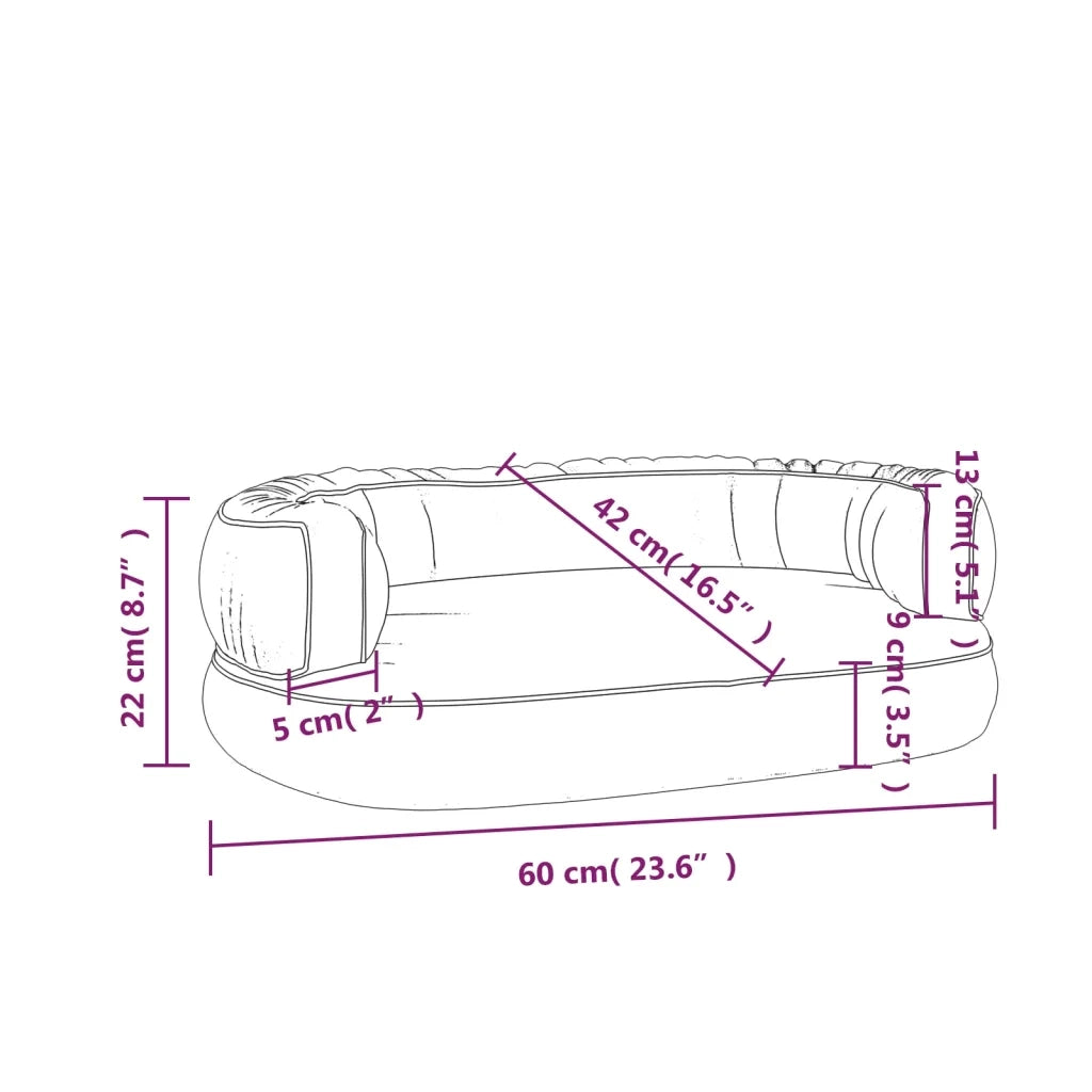 Letto per Cani con Gommapiuma Blu Scuro 60x42 cm in Similpelle 171313