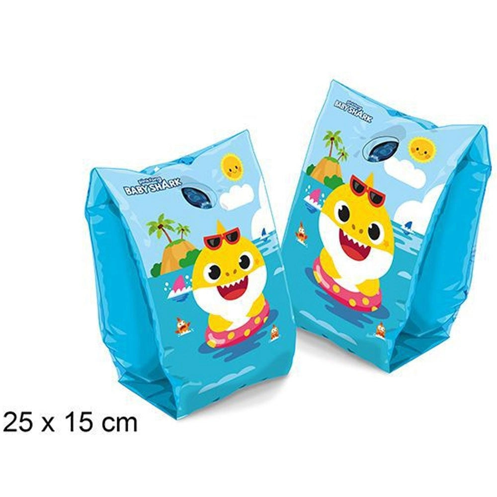 Trade Shop - Braccioli Gonfiabili Baby Shark Mare Piscina Nuoto Per Bambini Manicotti 25x15cm -