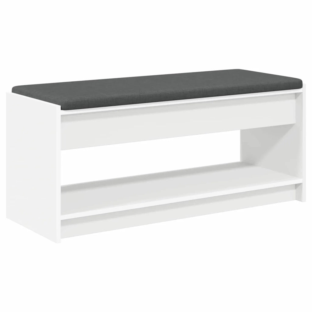 Panca per ingresso con cuscino-Sgabello-Panca da Corridoio Bianco 103 x 38 x 45 cm