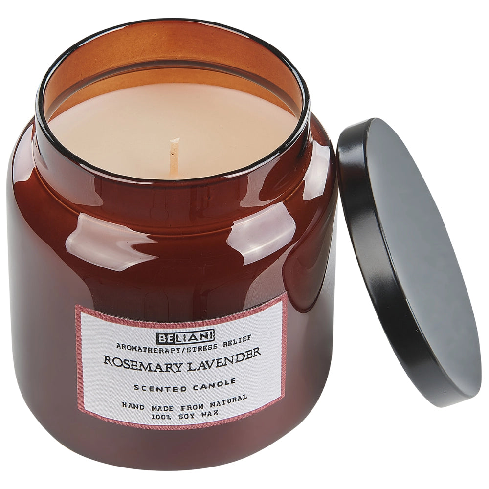 Set di 2 candele profumate multicolore 100% cera di soia stoppino di cotone vetro alimentare fragranza fresca vino dolce/rosmarino lavanda