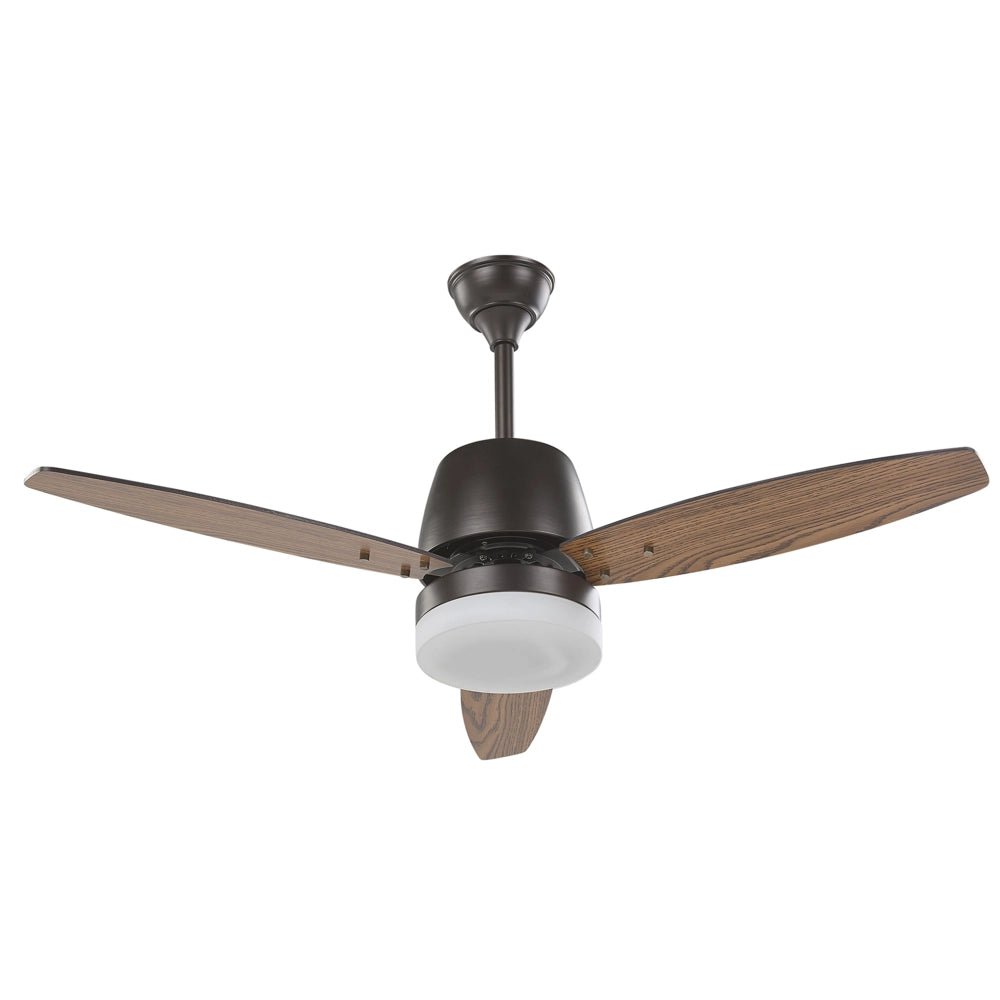Ventilatore da Soffitto con Telecomando in Metallo 3 Pale in Metallo Nero Chiaro e Scuro Design Moderno
