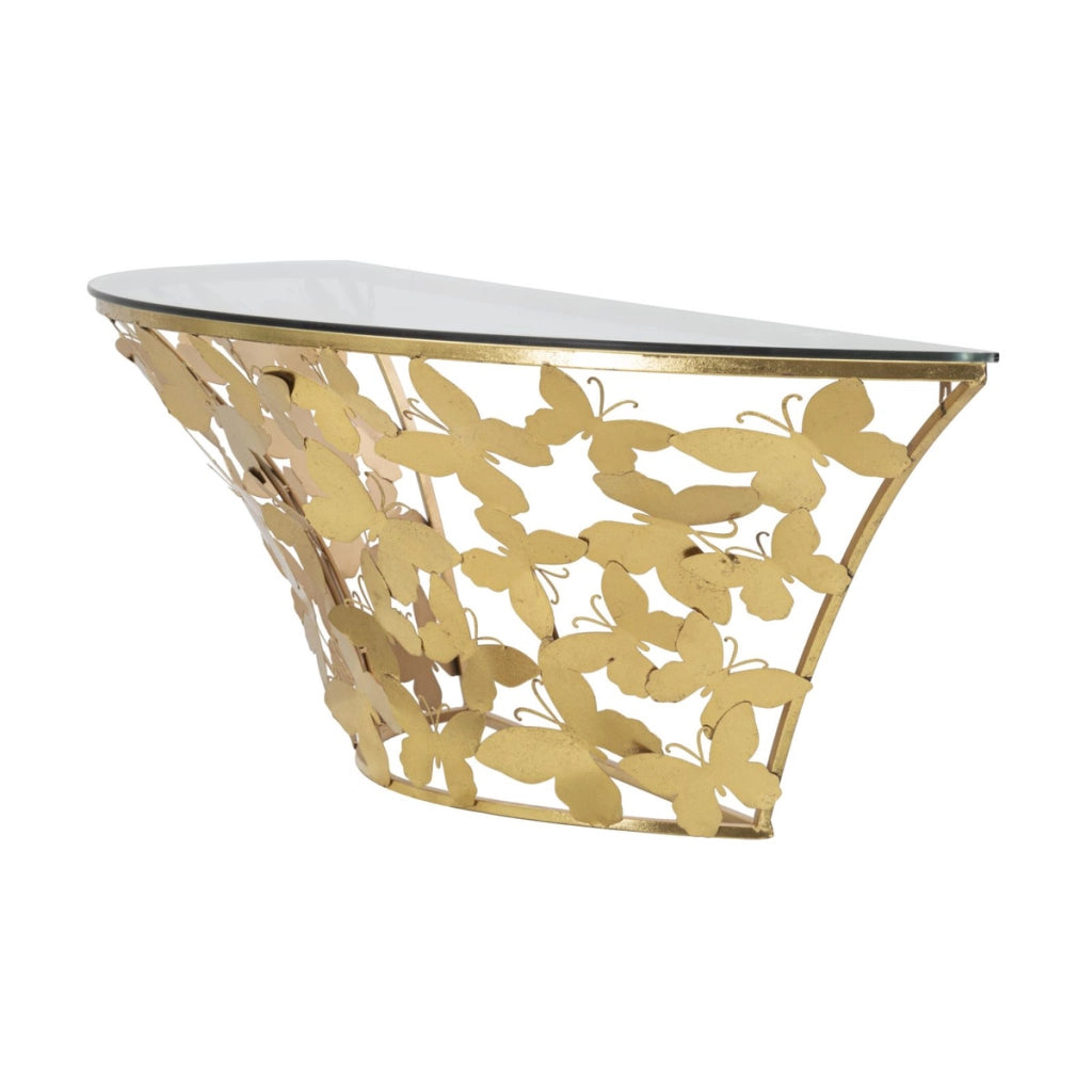 Tavolino VKH554, Oro, Metallo, 120x40,5x37,2 cm
