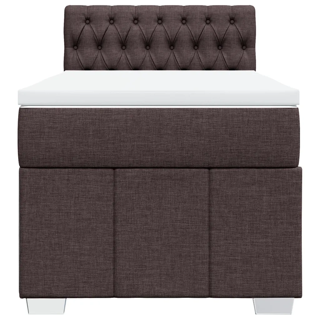 Giroletto a Molle con Materasso Marrone Scuro 100x200cm Tessuto