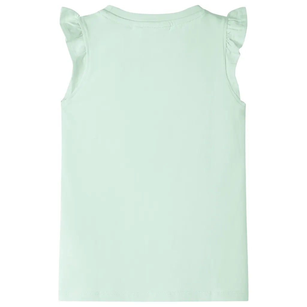 Maglietta da Bambina Maniche Volant Verde Tenue 128