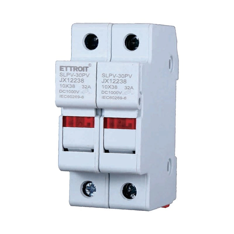 Portafusibile Modulare DC Fotovoltaico 2P 2M D10X38mm 32A DC 1000V IP20 IEC60269-6