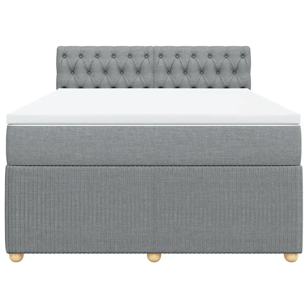 Giroletto a Molle con Materasso Grigio Chiaro 140x200cm Tessuto
