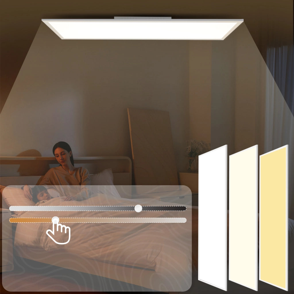 ZMH Lampada da soffitto plafoniera LED pannello bianco dimmerabile telecomando per soggiorno ufficio
