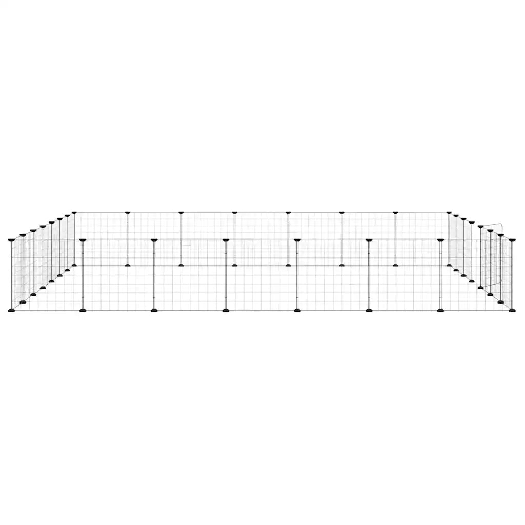 Gabbia per Animali 28 Pannelli con Porta Nero 35x35 cm Acciaio 3114020