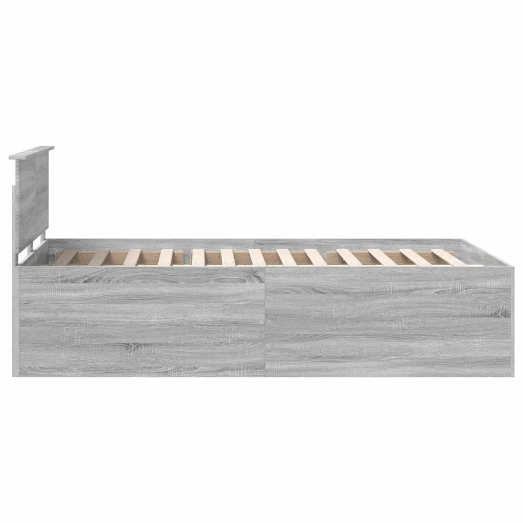 Struttura del letto con testiera Grigio Sonoma 120 x 200 cm