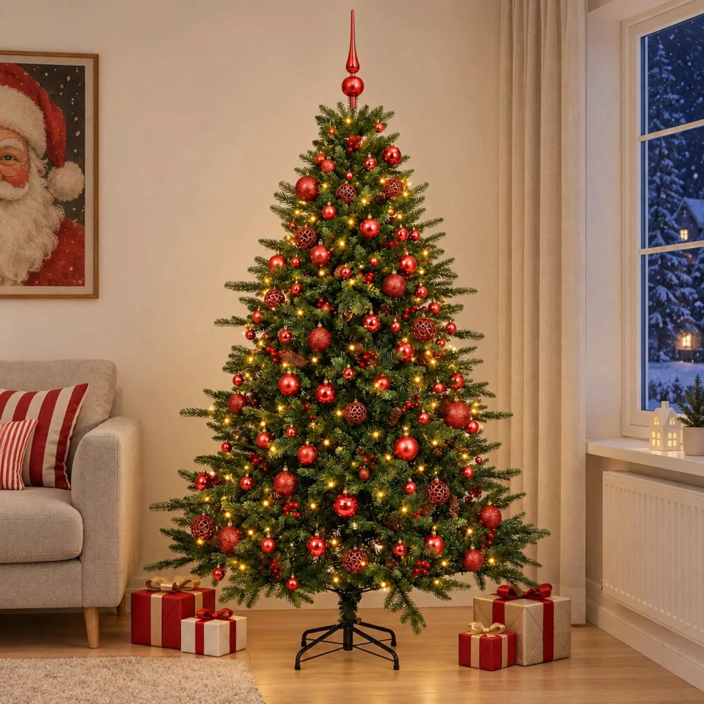 Albero di Natale artificiale con palline 240 cm 300 LED 3466813