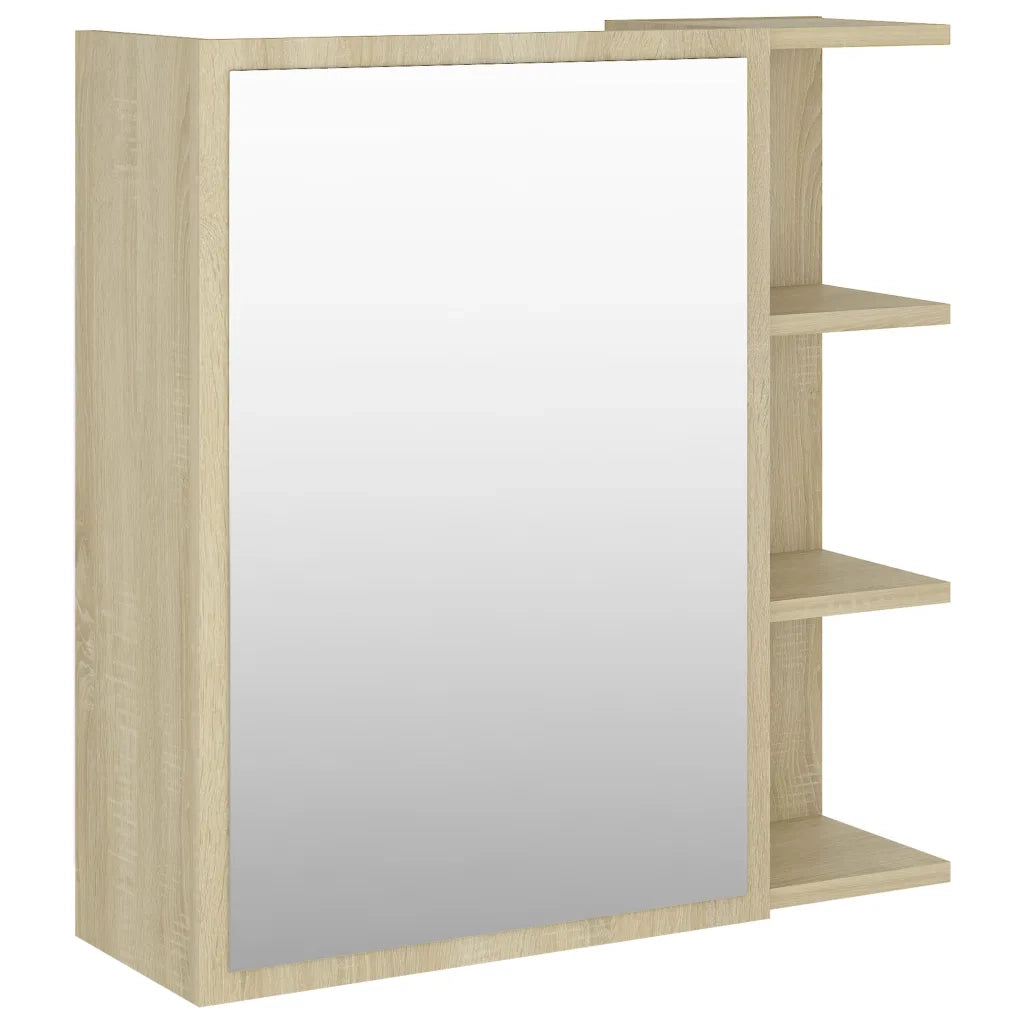 Mobile bagno con specchio-Armadietto a Specchio da Bagno-Mobile bagno con specchio Rovere Sonoma 62,5x20,5x64Multistrato