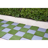 Set 12 Greenplate Piastrelle Modulari in Plastica con Erba Sintetica 37,7 x 37,7 cm