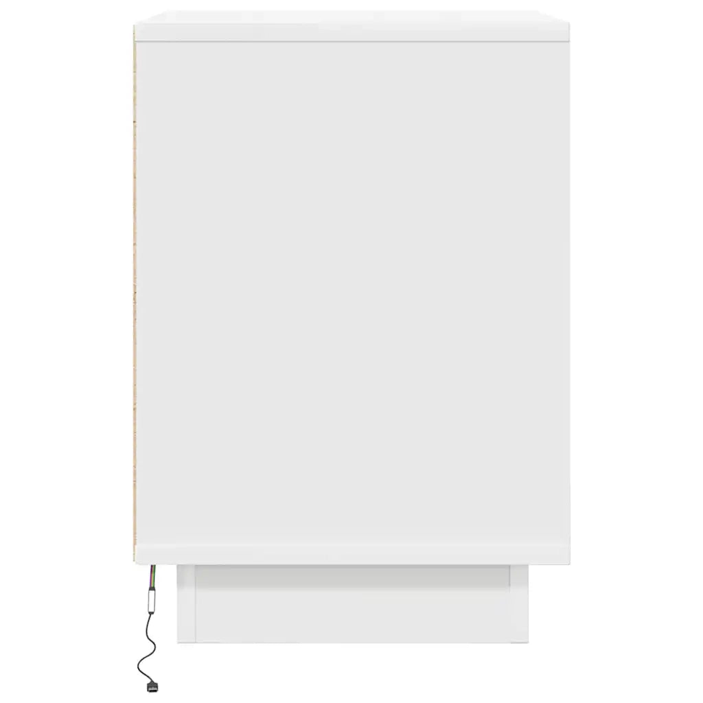 Comodino con Luci a LED Bianco 38x34x50 cm