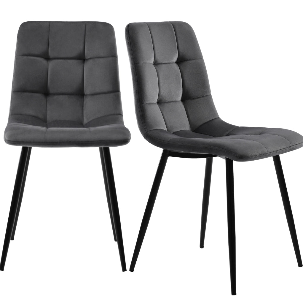 Tavolo da pranzo con 4 sedie 117x68 cm; moderno e compatto; MDF; grigio
