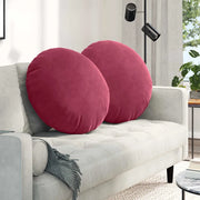 Cuscini per Seduta 2 pcs Rosso Vino Ø60 x 21 cm Velluto