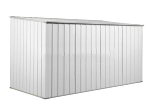 Casetta Box da Giardino in Lamiera di Acciaio Porta Utensili 345x186x192 cm Enaudi Bianca