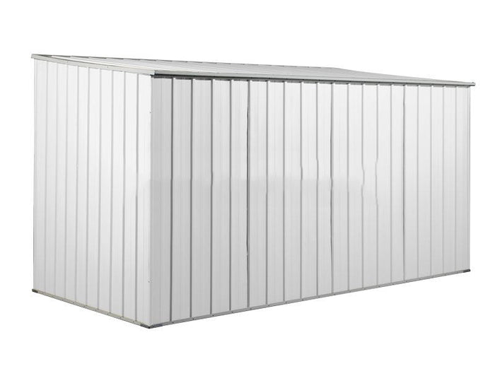 Casetta Box da Giardino in Lamiera di Acciaio Porta Utensili 345x186x192 cm Enaudi Bianca