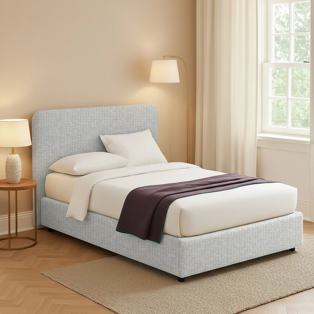 Wigan, Letto Matrimoniale Sfoderabile Made in Italy, Grigio Chiaro