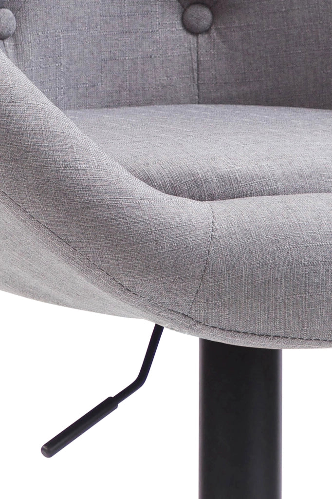 Sgabello da bar London V2 in tessuto grigio,nero