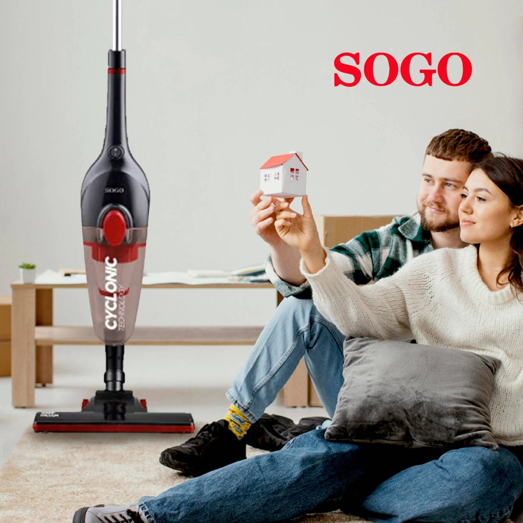 Aspirapolvere ciclonico 2in1 verticale e portatile, senza sacco 600W, filtro HEPA contenitore 0,8L pulizia casa - SOGO