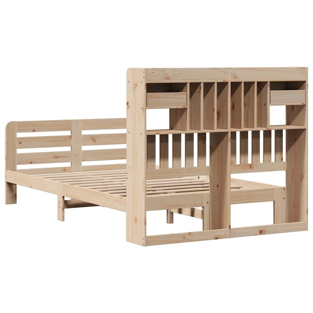 Letto Libreria senza Materasso 135x190 cm in Legno di Pino 3309986