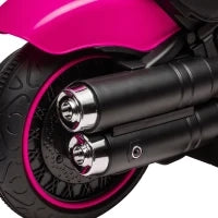 Moto Elettrica per Bambini 18-36 Mesi con Rotelle e Fanale, 76x42x57 cm, Rosa e Nero