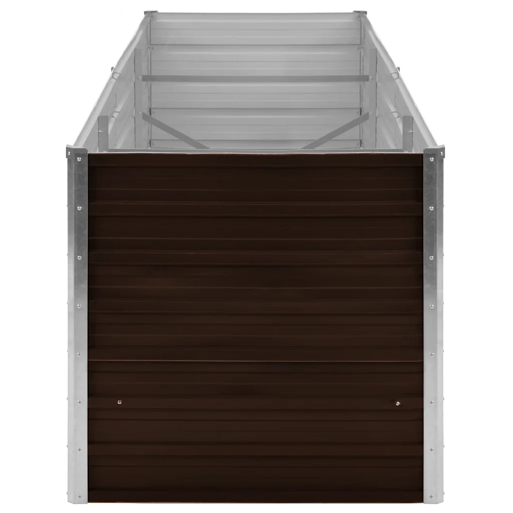 Letto Rialzato Giardino Marrone 240x80x77 cm in Acciaio Zincato 45713