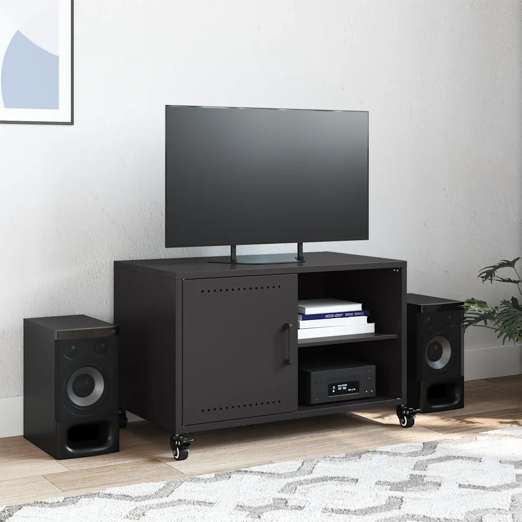 Mobile TV-Credenza per TV-Console TV Nero 68x39x43,5 cm in Acciaio 265505