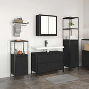 Set di mobili per il bagno 3 pcs Rovere Nero Legno multistrato 3328359