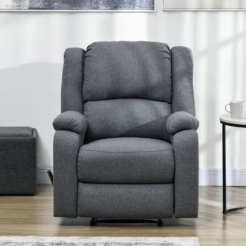 Poltrona Relax Reclinabile con Poggiapiedi Regolabile ¨C zephmum ¨C Grigio 90x96x98