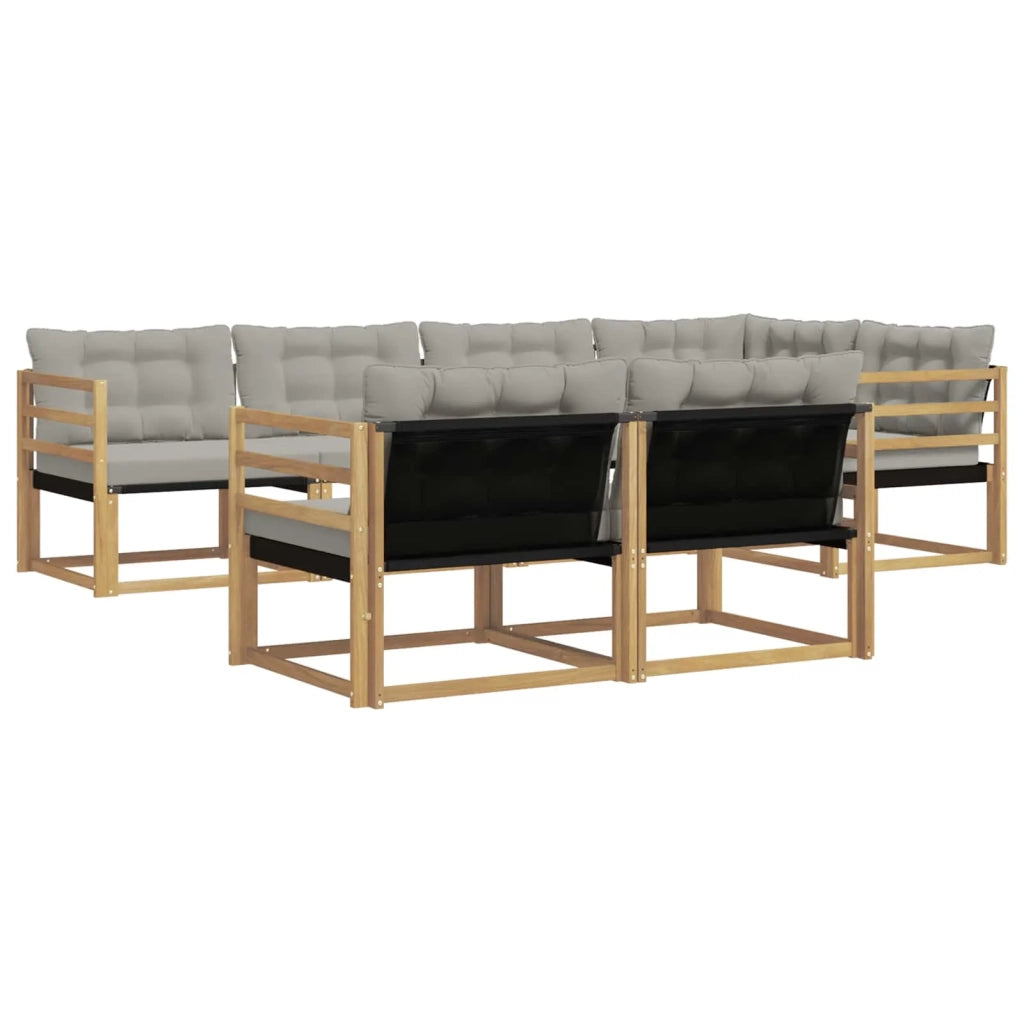 Set di divani da esterno 7 pcs Bianco e Grigio Chiaro