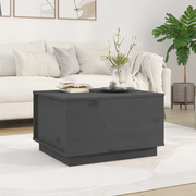 Tavolino da Salotto Grigio 60x50x35 cm Legno Massello di Pino 813417