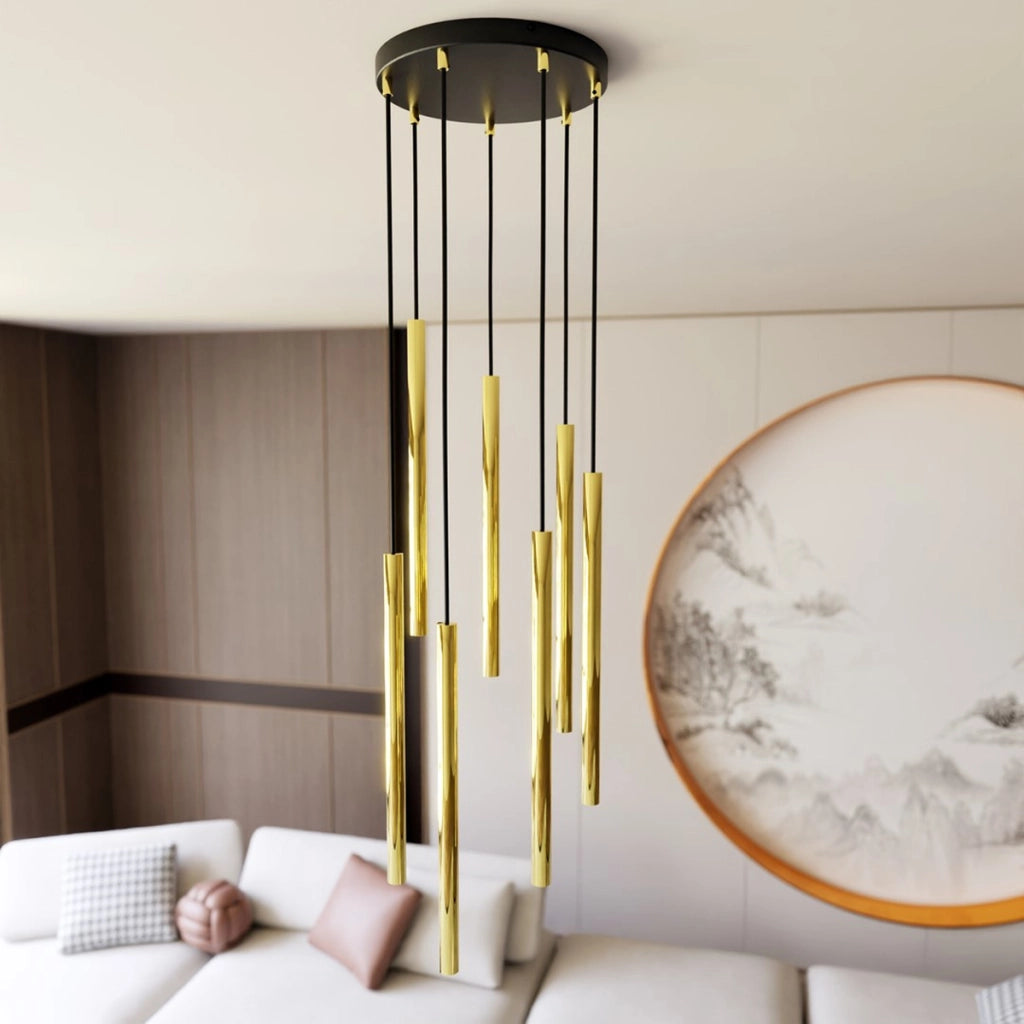 Lampada a sospensione Selter oro e nero