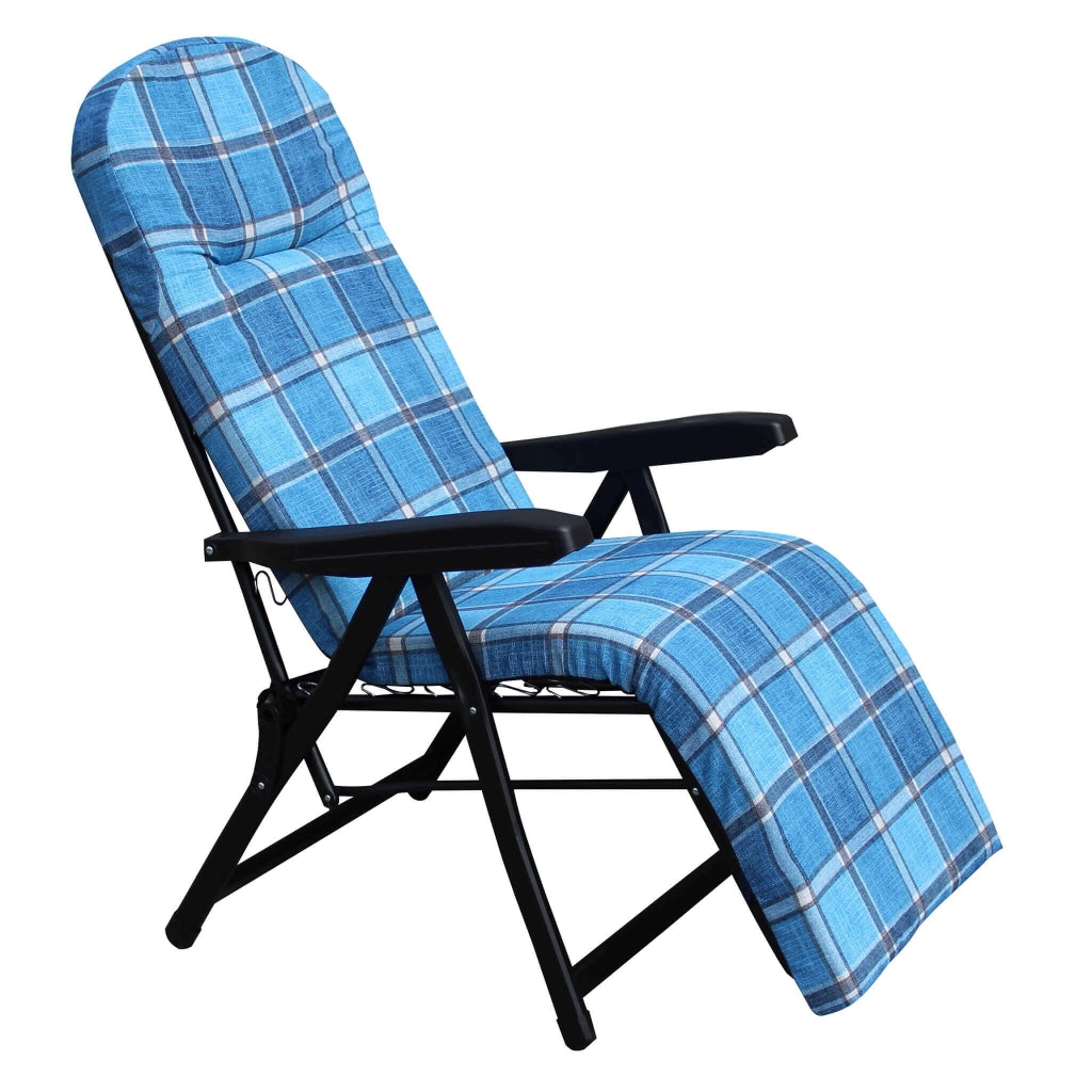 Poltrona Sdraio relax reclinabile in Tessuto Acciaio cm 155x60x60 - ANETTE