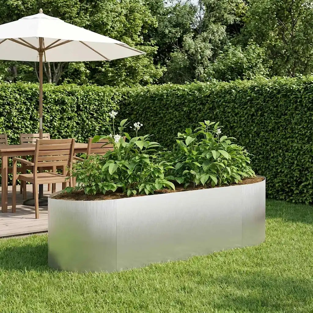 Letto rialzato da giardino Acciaio Inox 140 x 40 x 40 cm 8011716