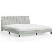 Letto con Materasso Hanko Grigio Chiaro 180x200 cm in Velluto