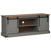Mobile TV HALDEN 150 x 40 x 60 cm con ante scorrevoli e moderno contenitore in pino grigio 02_0057825