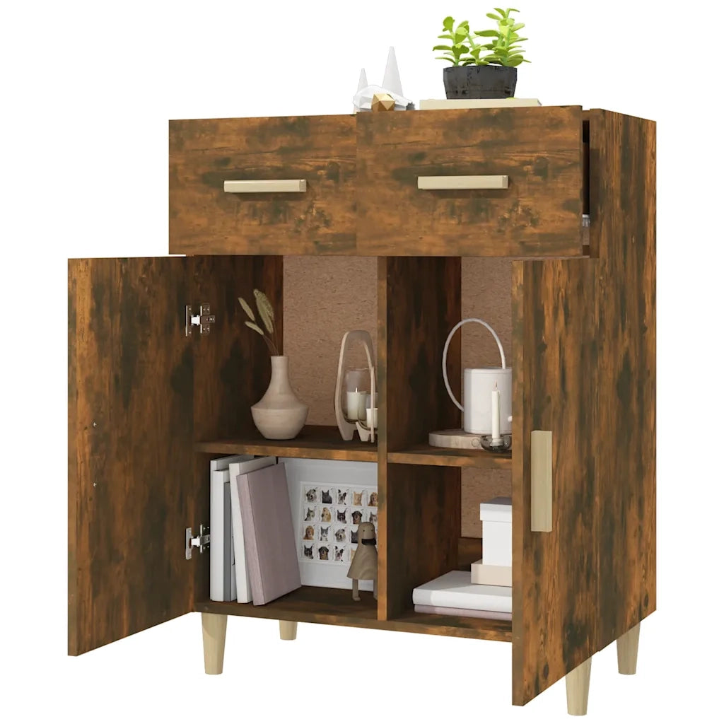 Credenza Rovere Fumo 69,5x34x89 cm in Legno Multistrato 817357