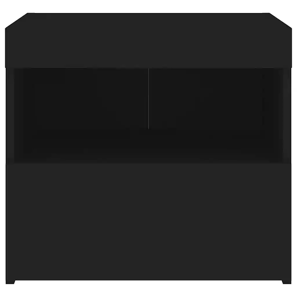 Comodini con Luci LED 2pz-Set di 2 Tavolino da notte Neri 50x40x45 cm