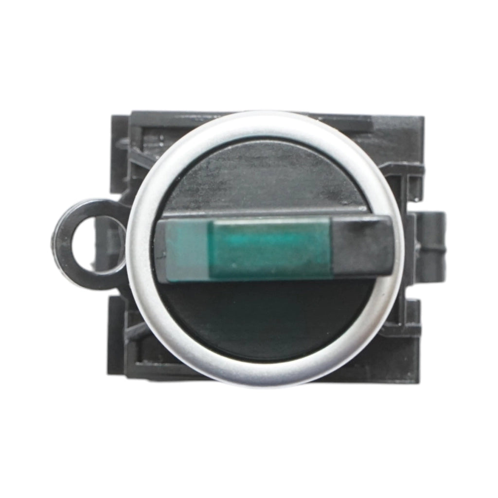 Selettore luminoso 24V AC/DC LED verde con 2 posizioni 1NO+1NC, 10A/600V AC, 1A/250V DC LA42 Breckner Germany