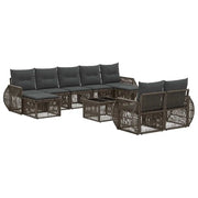 Set Divano da Giardino 10 pcs Grigio e Grigio Scuro polyrattan 3435548