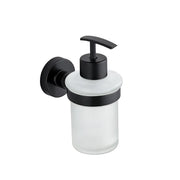 Dispenser sapone a muro in zinco nero opaco e bicchiere in vetro | Hook