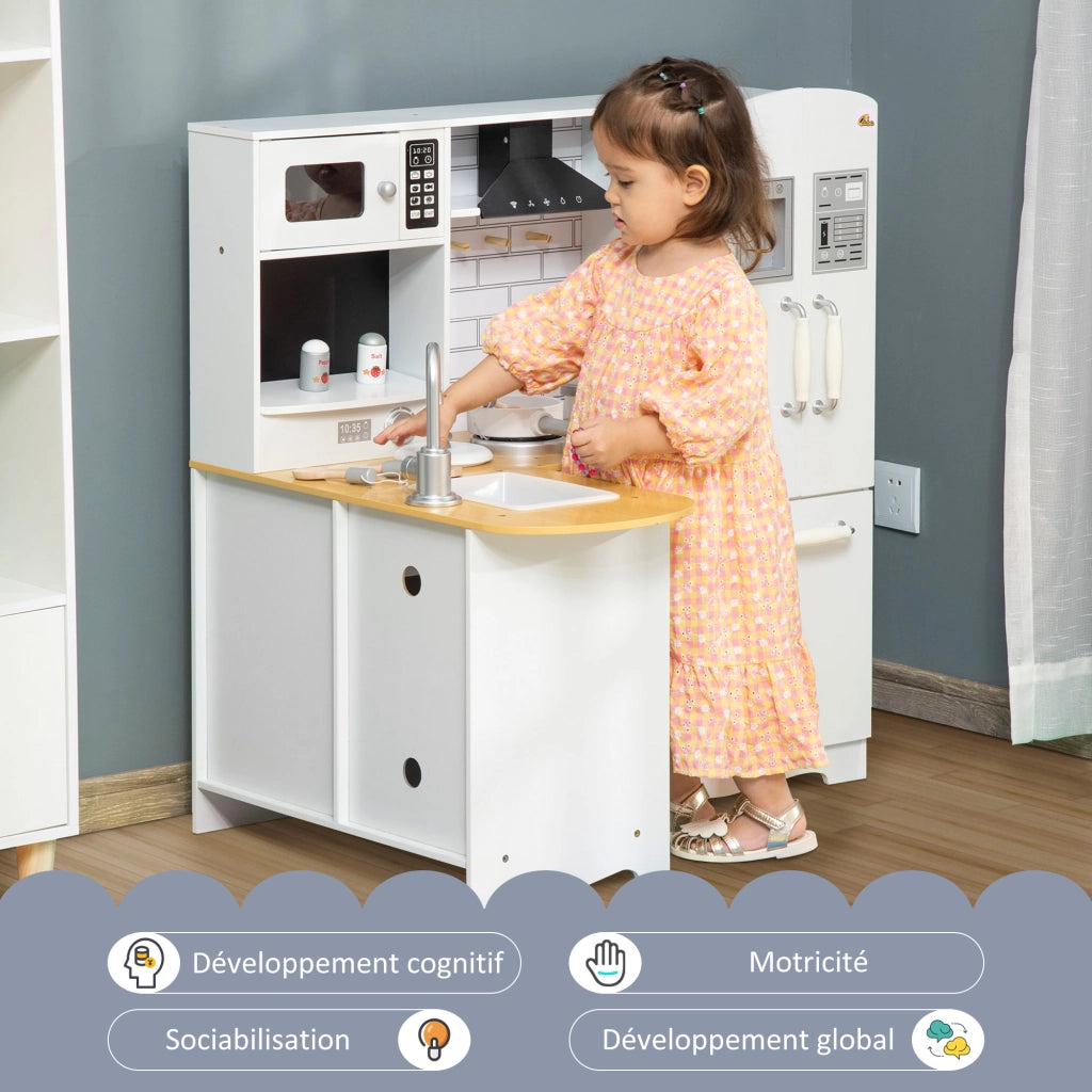 Cucina Giocattolo per Bambini ¨C zephmum ¨C Bianco 80x40x100 cm
