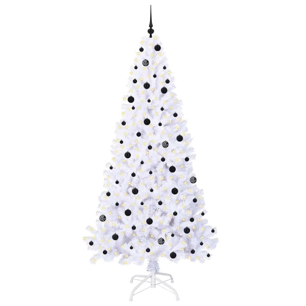 Albero di Natale Artificiale-Albero Natalizio Bianco 240 cm PVC e Acciaio 768018