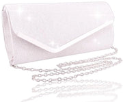 Clutch per donne - Argento cerimoniale - Borsa da cintura rimovibile - Tasca da festa - Ideale per matrimonio - Argento
