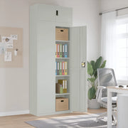 Armadio Classificatore Grigio Chiaro 90x40x240 cm in Acciaio 3188321