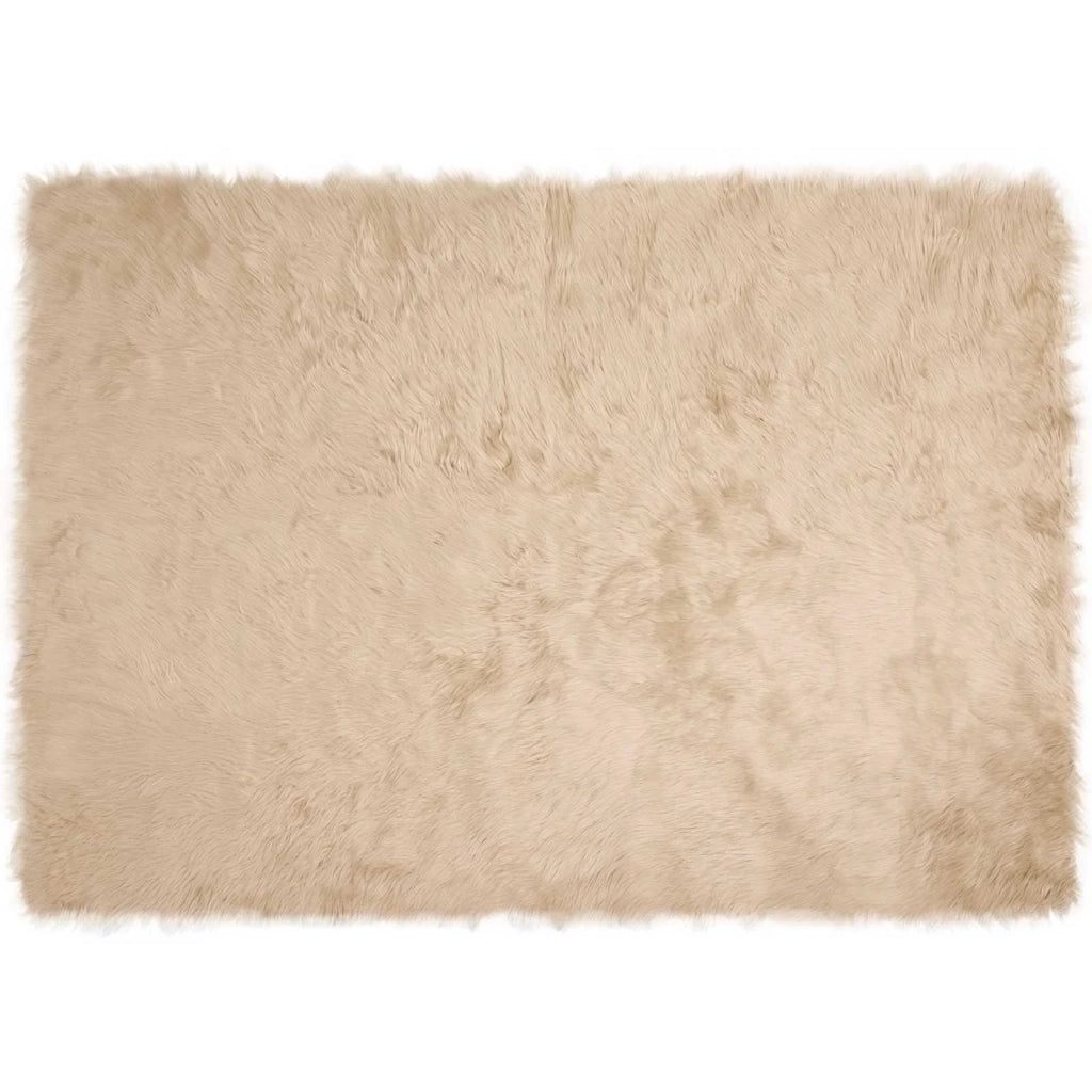 Tappeto in finta TAFALLA Beige 140 x 200 cm Poliestere 42021483