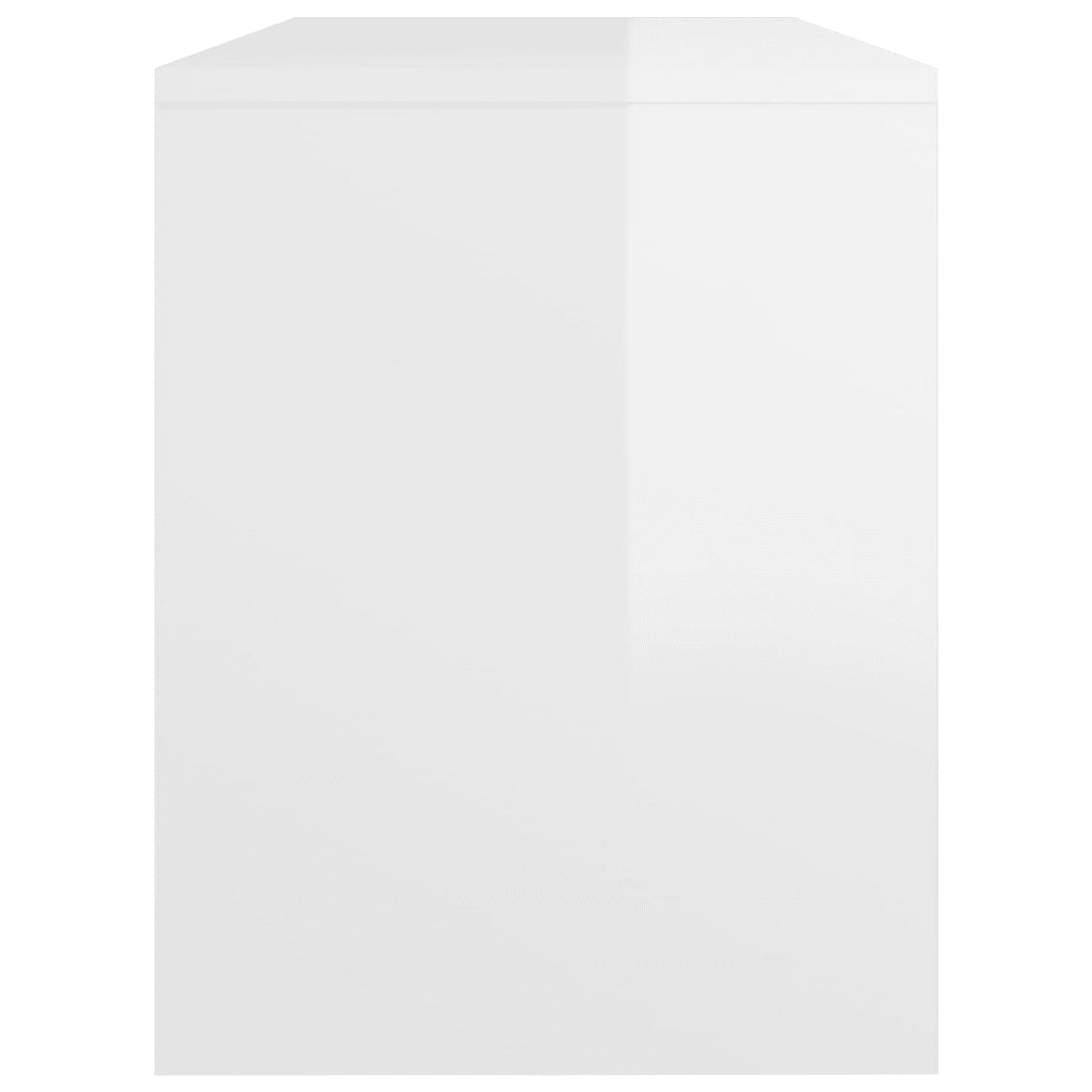 Sgabello da Toeletta Bianco Lucido 70x35x45cm Legno Multistrato 802819