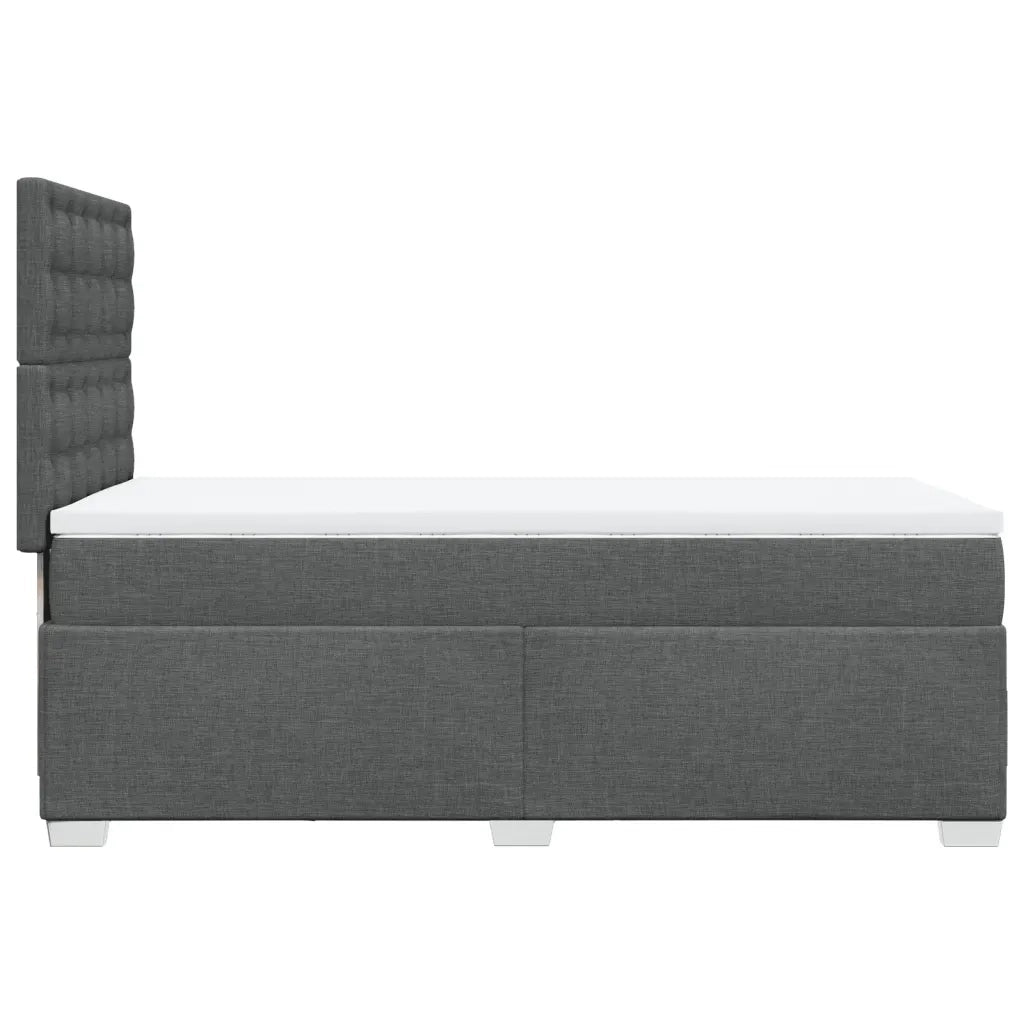 Giroletto a Molle con Materasso Grigio Scuro 90x200 cm Tessuto